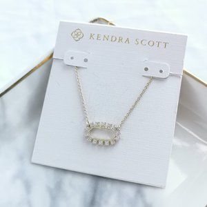 KENDRA SCOTT Elisa frame Crystal Gold Necklace